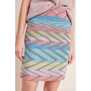 Anthropologie Aldomartins Siena Zig-Zag Mini Skirt, S